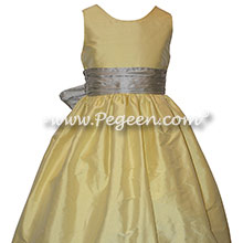 Flower Girl Dress Style 388 in Lemonaid and Silver Gray