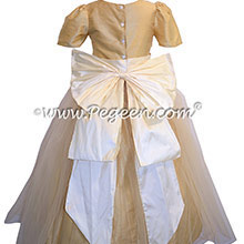 Flower Girl Dresses in Antique White and Pure Gold Style 394 by Pegeen