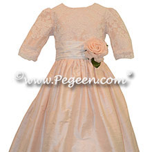 Baby Pink and New Ivory Flower Girl Dresses style 396