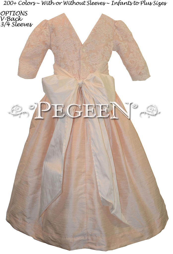 Baby Pink and New Ivory & Lace Flower Girl Dresses