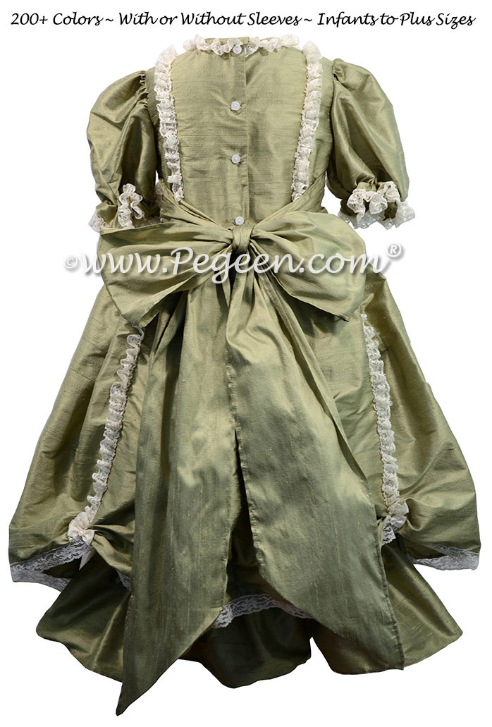 Sage green silk victorian style Nutcracker Dress for Nutcracker Performance