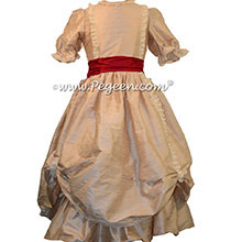 Toffee SILK DRESS FOR FLOWER GIRL by Pegeen Style 397