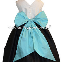 Flower Girl Dresses in Bahama Breeze or Tiffany Blue and Black