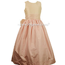 CHAMPAGNE PINK AND BLUSH PINK FLOWER GIRL DRESSES
