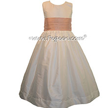 New Ivory and Peach FLOWER GIRL DRESSES