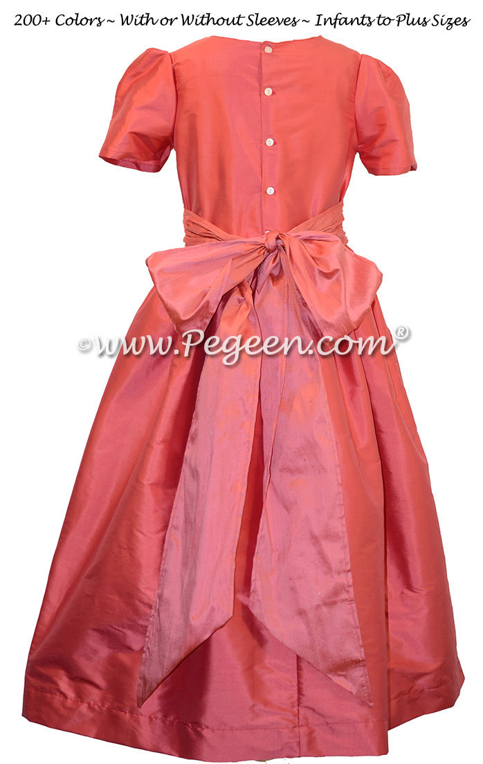 Lollipop (coral) and Gumdrop (pink) Jr. Bridesmaids Dresses