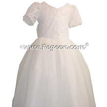 Antique White Aloncon Tulle First Communion Dress Style 402