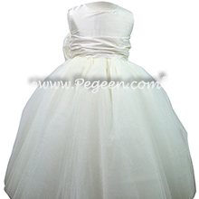 Baby Pink and New Ivory ballerina style Flower Girl Dresses with Crystal tulle