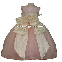 Toddler Pink Tulle Flower Girl Dress with Pegeen Signature Bustle