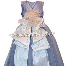 Lavender and New Ivory Flower Girl Dresses with Pegeen Signature Bustle  Style 402