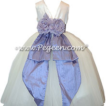 Flower Girl Dresses in Light Orchid and White Silk Style 402