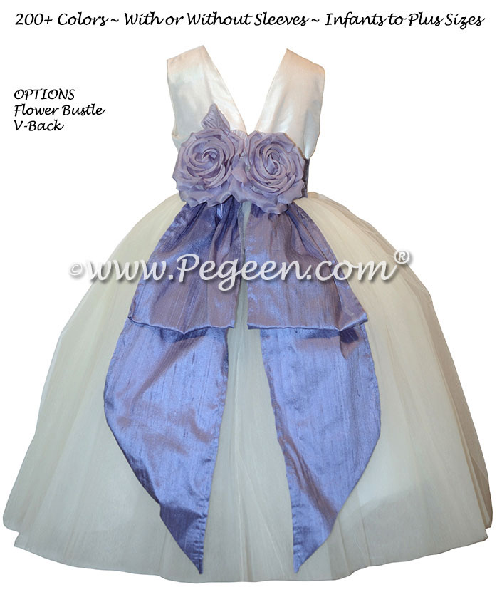 Flower Girl Dresses in Light Orchid and White Silk Style 402 | Pegeen