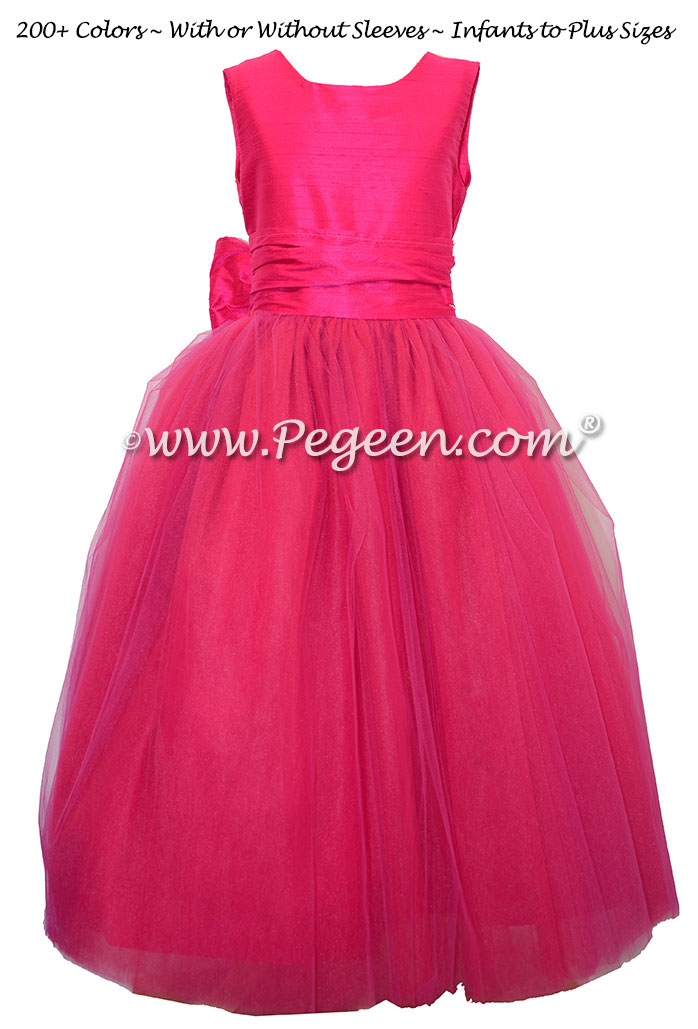 Boing Hot Pink  ballerina style Flower Girl Dresses