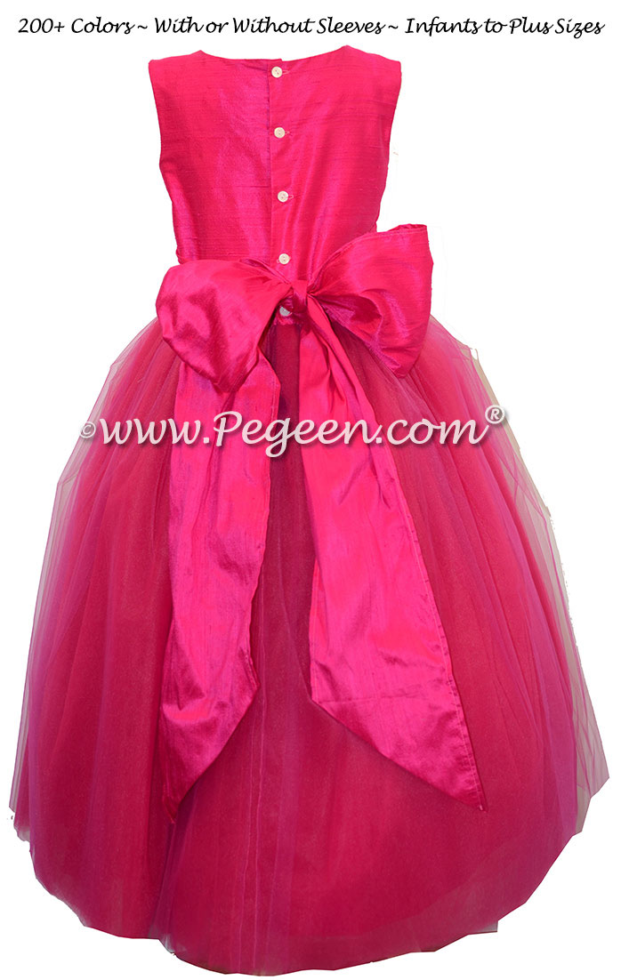 Boing Hot Pink  ballerina style Flower Girl Dresses