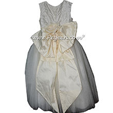 Pearl silk and tulle flower girl dresses