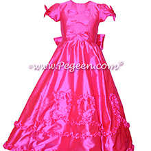 From the REGAL COLLECTION: The Mary tudor - Cerise Hot Pink Flower Girl Dresses Style 690 from Pegeen