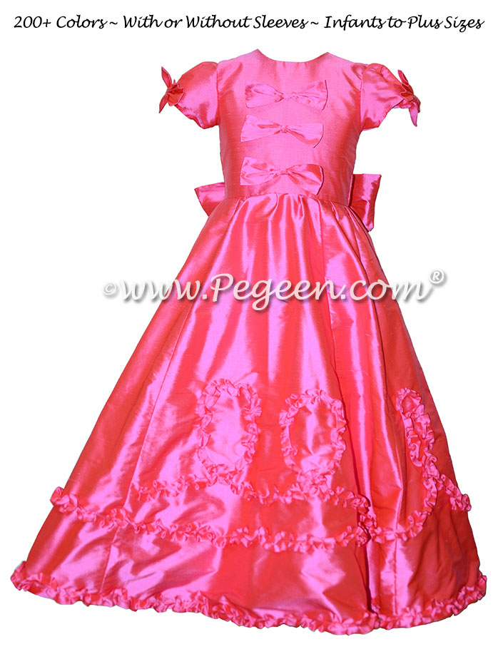 The Mary tudor - Cerise Hot Pink Flower Girl Dresses Style 690