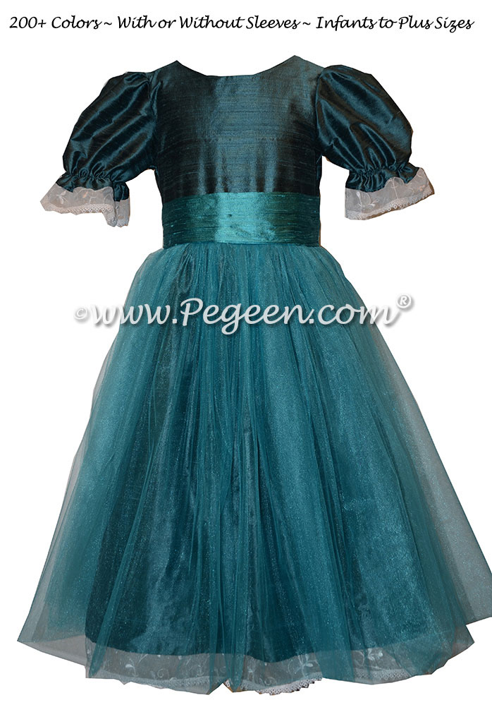 Blue Spruce and Hawaii (teal) Nutcracker Party Scene Dress Style 703 by Pegeen