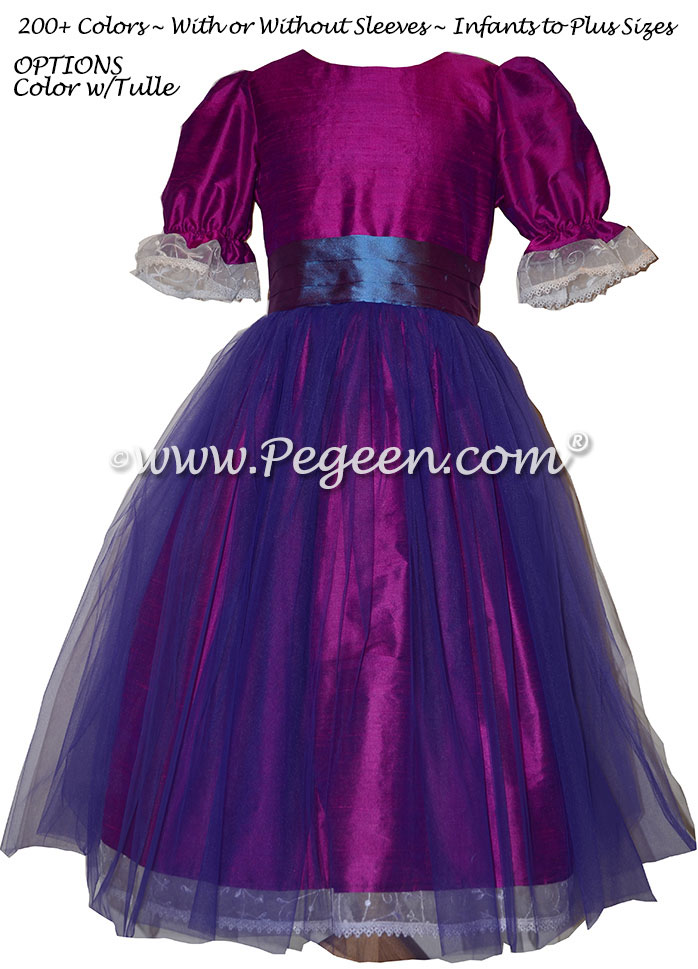 Berry (magenta) and Razzleberry (blue) Nutcracker Party Scene Dress Style 703 by Pegeen