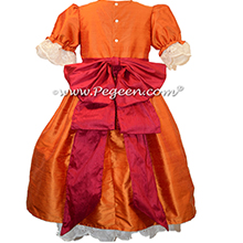 Pumpkin and Cranberry Silk Nutcracker Party Scene Dress Style 745 by Pegeen