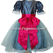 Arial Blue and Raspberry Tulle Nutcracker Party Scene Dress Style 703 by Pegeen