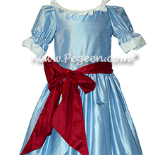 Blue and Cranberry Nutcracker Party Scene Dress Style 708 by Pegeen