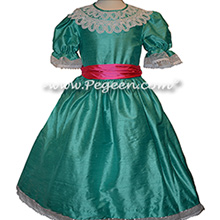 Turquoise and Shock Pink Battenburg Lace Dress
