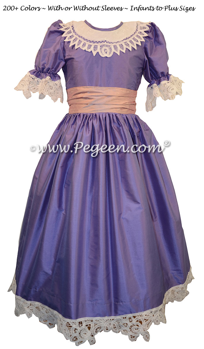 Periwinkle and Pink Nutcracker Party Scene Dress Style 708 by Pegeen