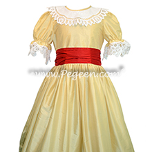Spun Gold and sash in Christmas with Battenburg Lace Clara Costume Nutcracker Dress