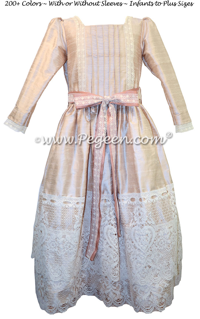 Blush Pink and Lace Clara Nutcracker Party Scene Dress by Pegeen