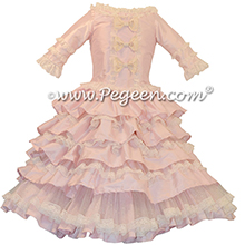 Cotton Candy Pink ballerina style Nutcracker Party Scene Dress for Clara with layers and layers of tulle