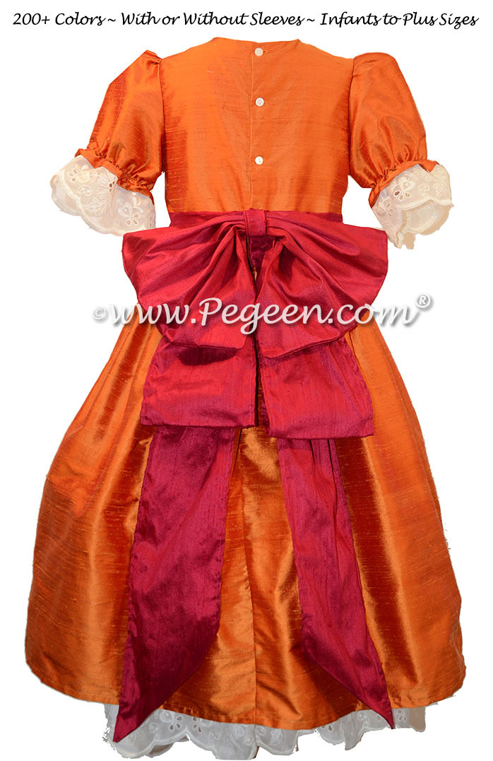 Pumpkin and Cranberry Nutcracker Party Scene Dress Style 745 by Pegeen