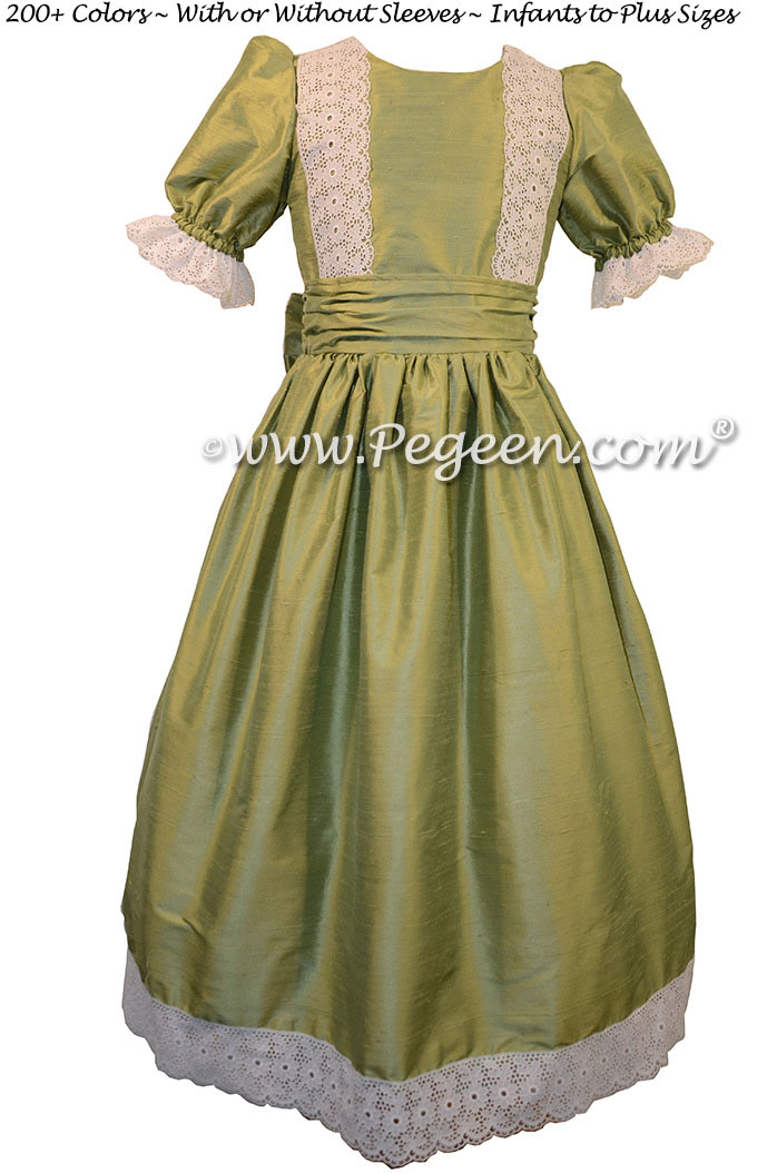 Sage Green Nutcracker Party Scene Dress Style 751 by Pegeen
