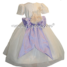 Lilac and New Ivory Infant Flower Girl Dresses Style 802