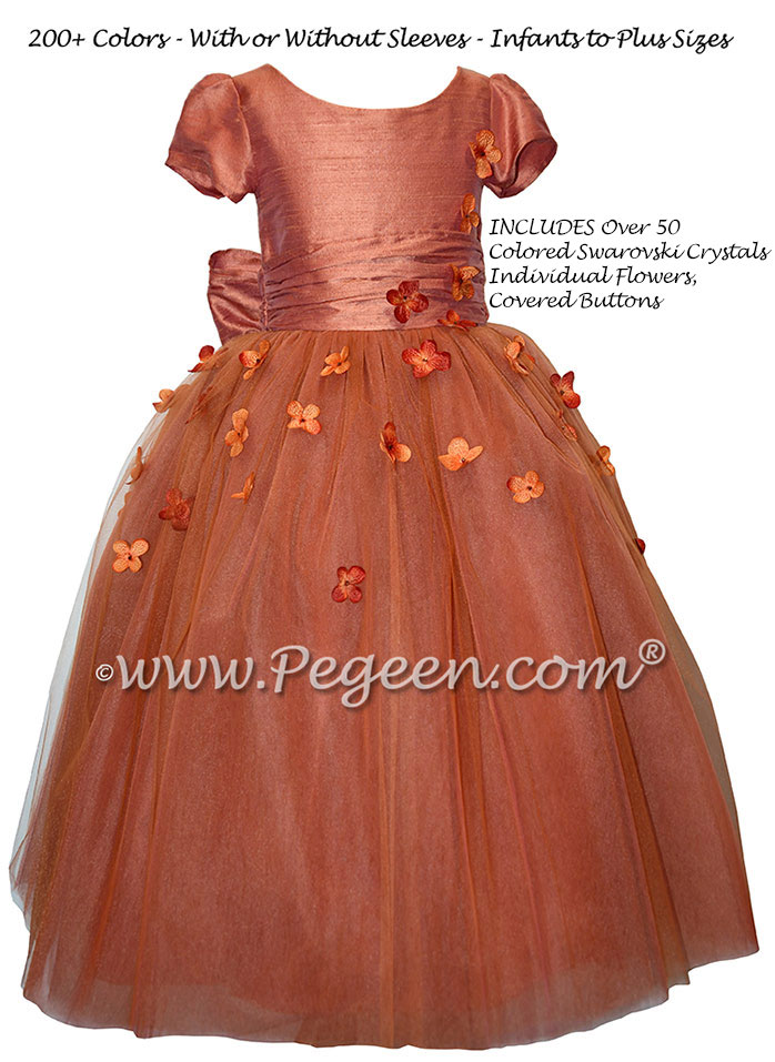 Flower Girl Dress Style 911 - Earth Fairy from the Fairytale  Collection in Autumn Rust | Pegeen