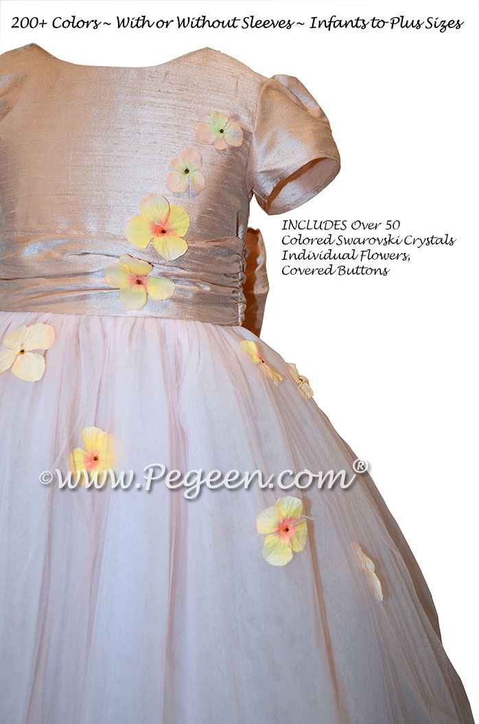Flower Girl Dress Style 911 - Earth Fairy from the Fairytale Collection in Peach | Pegeen