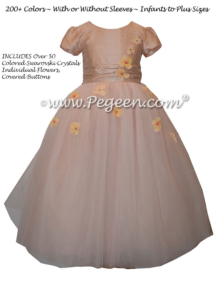 Flower Girl Dress Style 911 - Earth Fairy from the Fairytale Collection in Peach | Pegeen