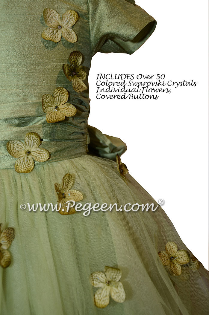 Flower Girl Dress Style 911 - Earth Fairy from the Fairytale Collection in Sage Green | Pegeen