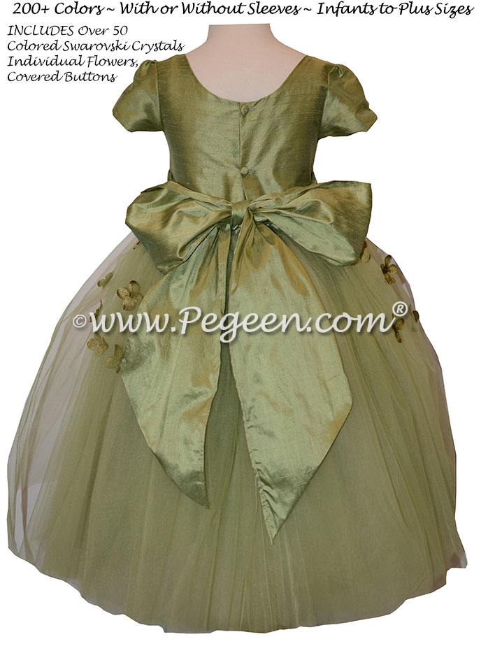 Flower Girl Dress Style 911 - Earth Fairy from the Fairytale Collection in Sage Green | Pegeen
