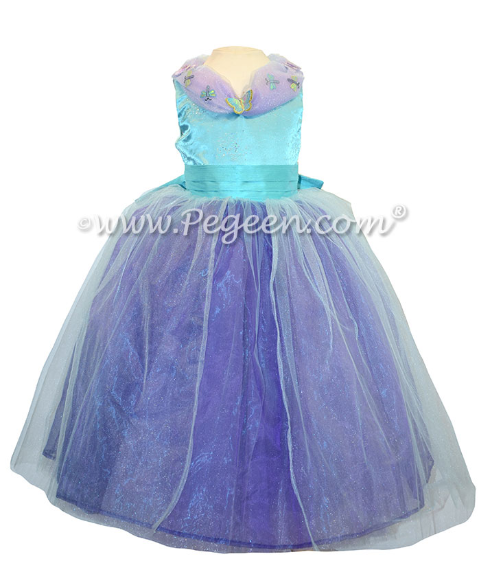 Flower Girl Dress Turquoise and Purple Shades - Cinderella Princess | Pegeen