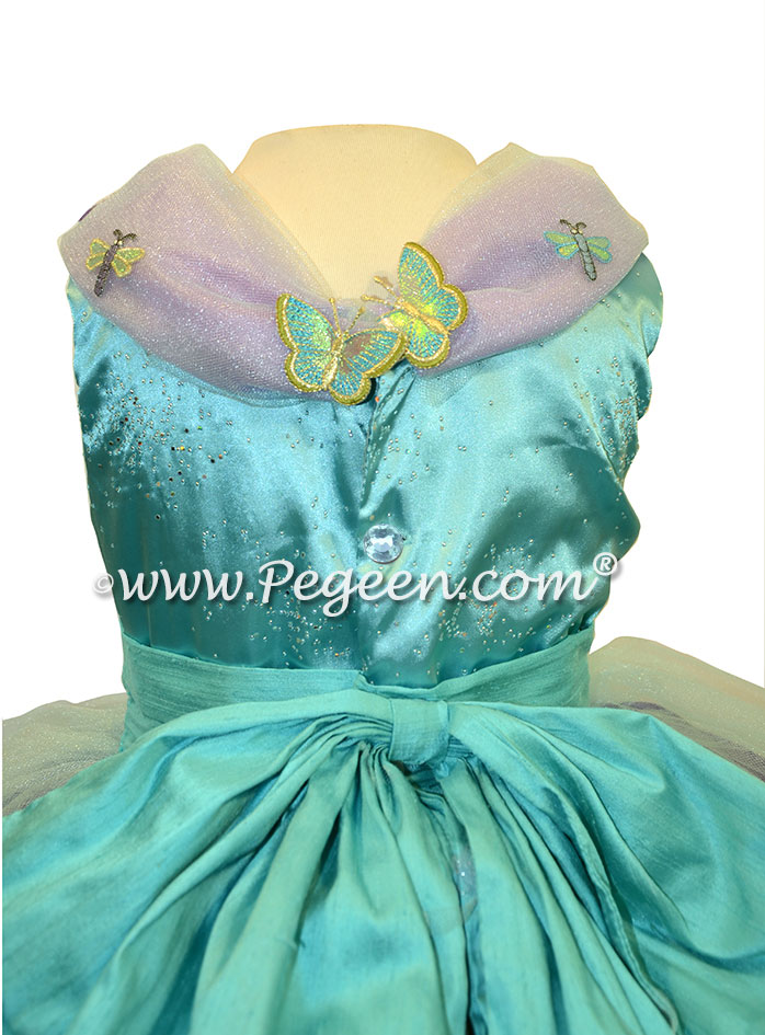 Flower Girl Dress Turquoise and Purple Shades - Cinderella Princess | Pegeen