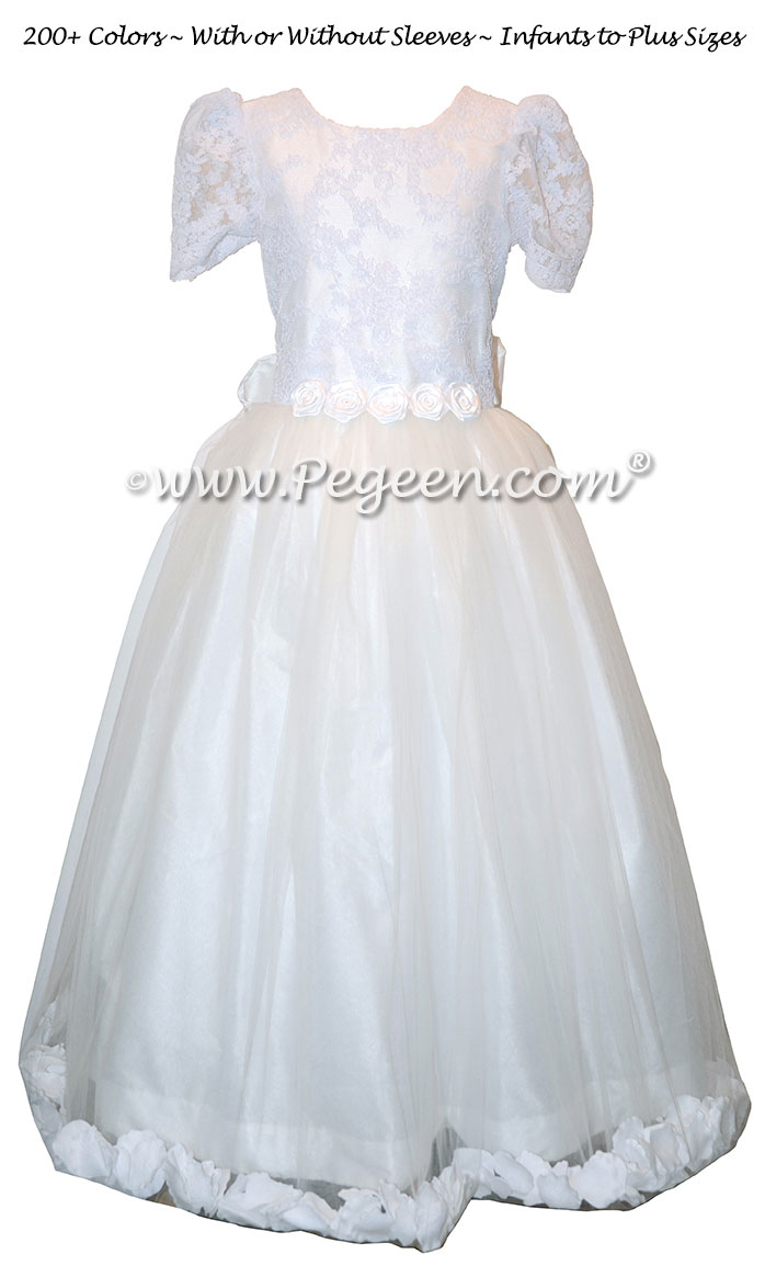 White silk couture style 1st Holy Communion dresses