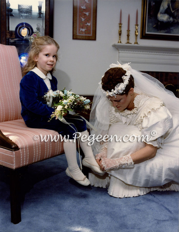 Wedding of the Month - Navy Plaid Silk with Matching Ringbearer in Velveteen