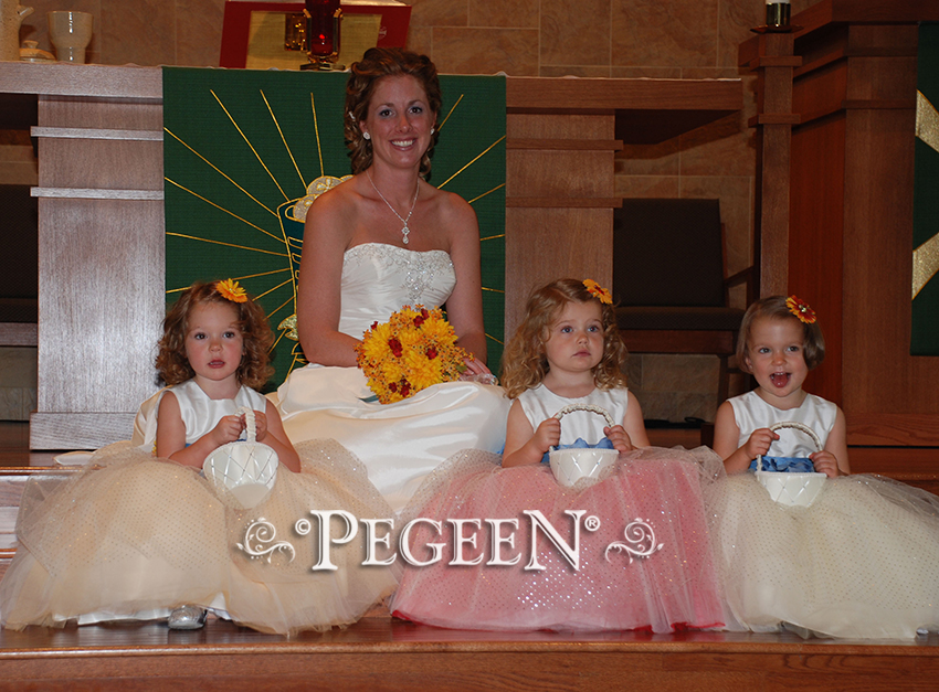 Multi Colored Tulle - Couture Flower Girl Dress by Pegeen Style 402