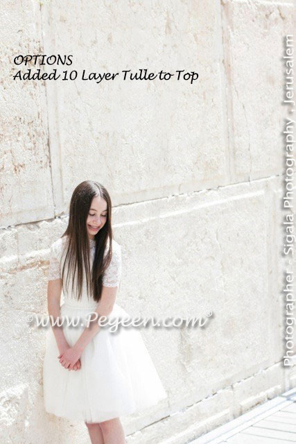 New Ivory ballerina style Bat Mitzvah dresses with layers and layers of tulle