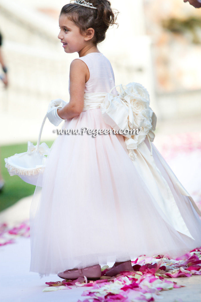 Pink tulle flower girl dress of the year Style 402