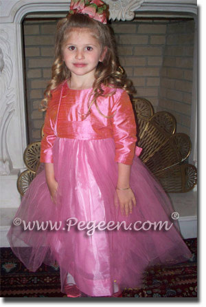 WATERMELON PINK FLOWER GIRL DRESSES