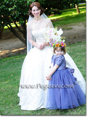 Pegeen's EUROLILAC and petal pink Tulle FLOWER GIRL DRESSES with 10 layers of tulle