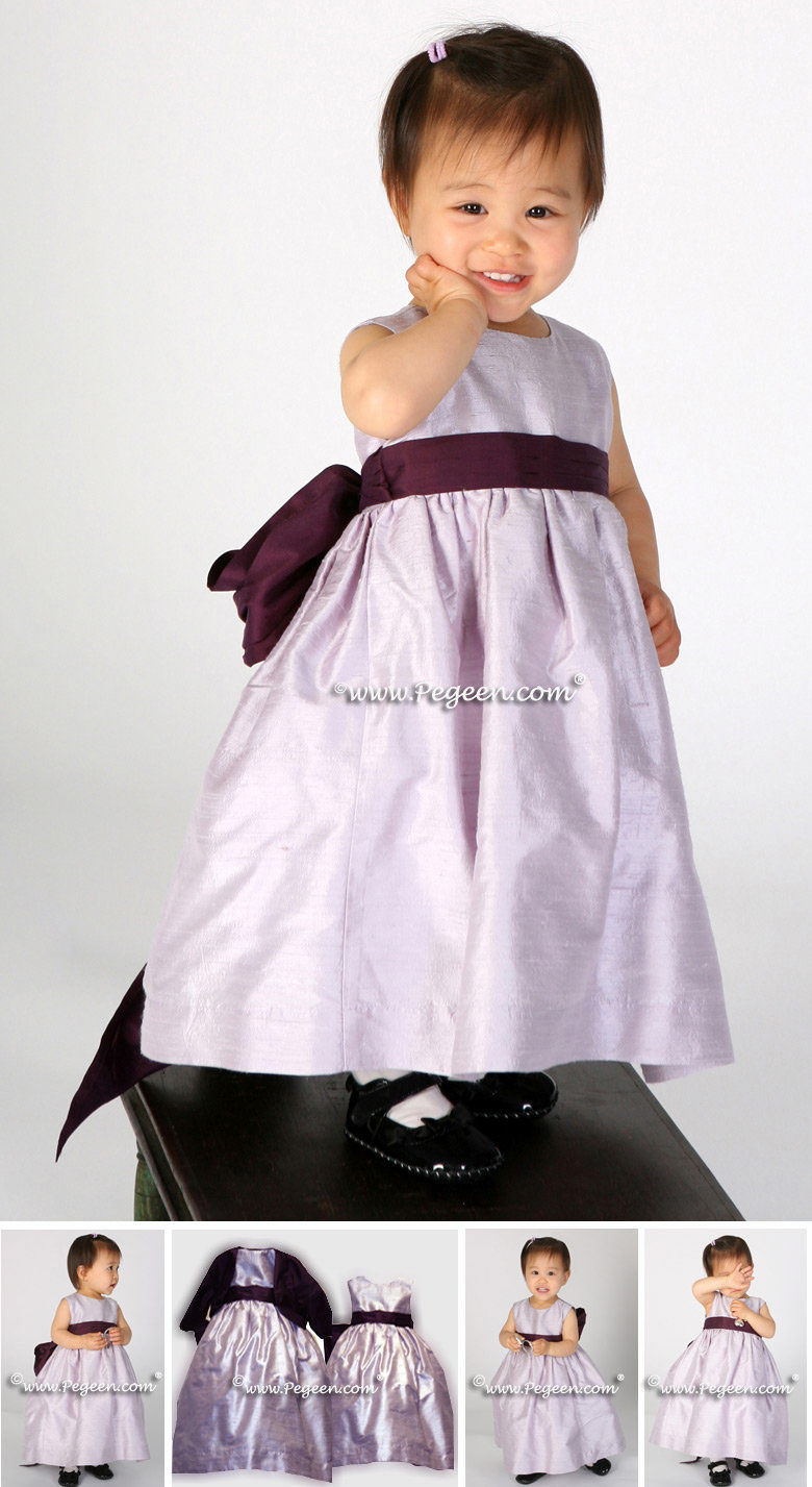 Toddler Lavender and 1000 Nights Custom Silk Flower Girl Dress Style 398 | Pegeen Classics