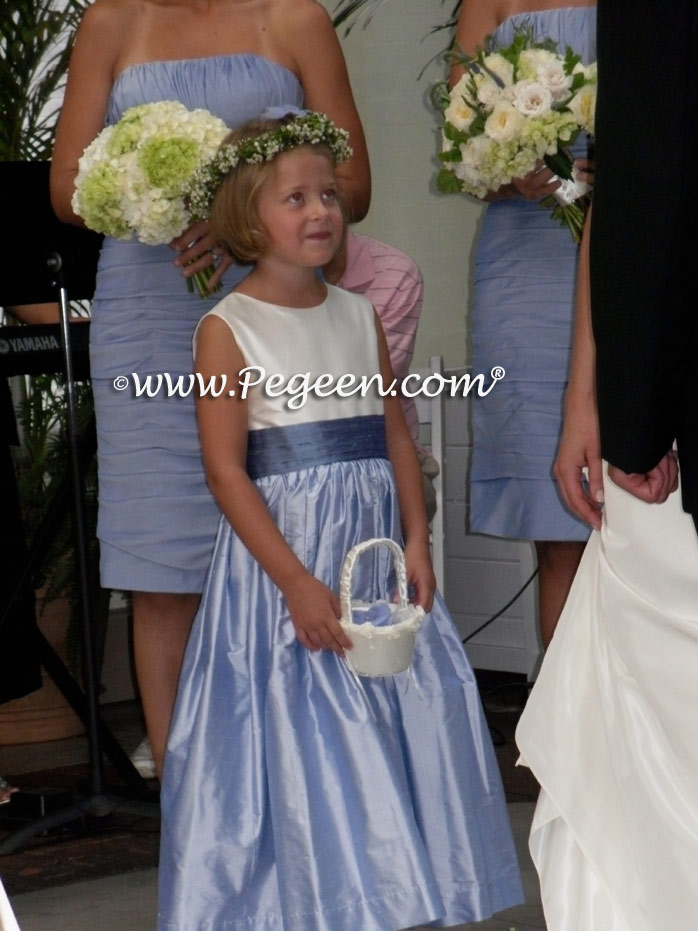 Hydrangea blue and wisteria flower girl dresses